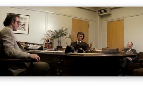 "Dirty Harry" (Clint Eastwood) sits across the desk from the San Francisco District Attorney with a Court of Appeal Judge sitting behind him and giving him a legal opinion on the admissibility of evidence in his pending murder case; something that would never happen in the real world