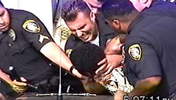 Inglewood Police Department Officer Jeremy Morse punching an innocent young man