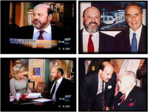Photos of Jerry L. Steering with Bob Dole, Diane Sawyer and Melvin Belli