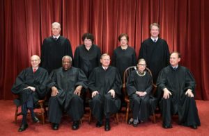 Photo of Justices of the United States Supreme Court in Washington, DC on November 30, 2018