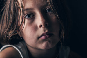 Powerful Shot of Sad Abused Child