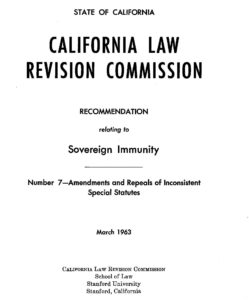 California Law Review Commission Report on Sovereign Immunity 1963 crpd