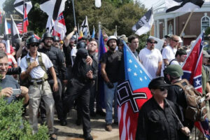 Rise Above Movement flag march 2