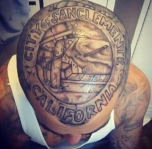 San Clemente Varrio Chico gang tattoo