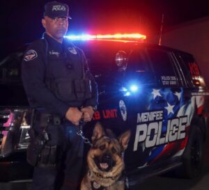 Menifee police officer with canine 2