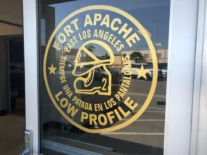 East Los Angeles Station logo on door of action