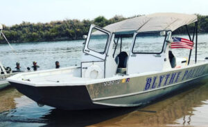 Blythe police boat at the river 2
