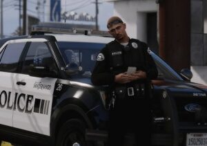 San Fernando Police officer at car 2