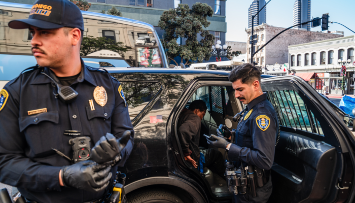 San Diego Police at car suiting up